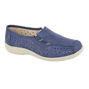 Boulevard Womens/Ladies Leather Casual Shoes / Blue